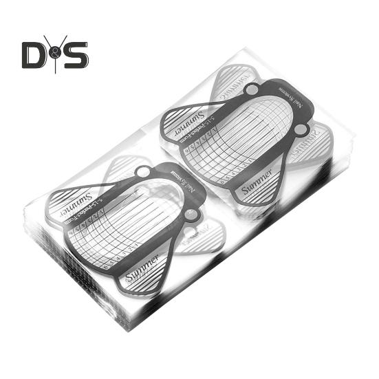 100 szt. Profesjonalne Formy do Długich Paznokci Akrylowe Formy Papierowe do Paznokci Łatwe w Użyciu Grube Formy do Przedłużania Paznokci Narzędzia do Manicure