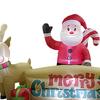 Christmas Inflatable Santa & Reindeer with Merry Sign Giant Scene Layout Build in LED
