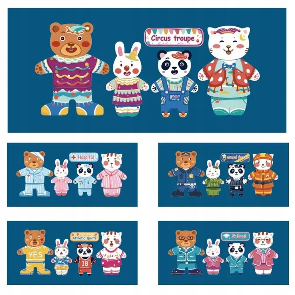 [PACZA][1] Magnetic Puzzle Dress Up Teddy Bear 49 Puzzles Z545