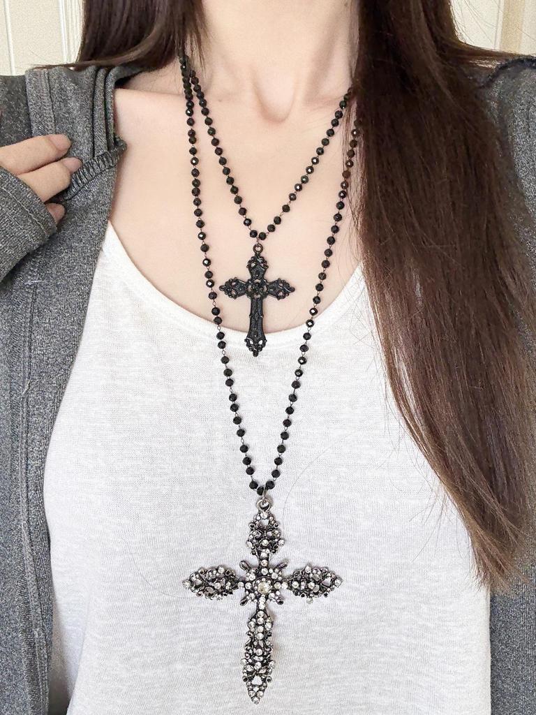 Y2K Spicy Girl Dark Star Leather Choker Necklace - Pure Desire Clavicle Chain