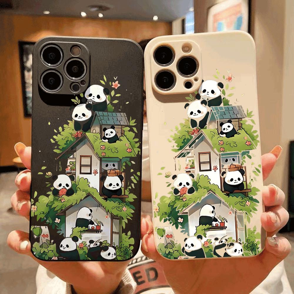 Panda silicone Phone Case for For Xiaomi Redmi Note 14 13 12 11 10 9 8 7 14 Pro Plus 4G 5G Anti-Scratch Slim Fit Trendy Cover