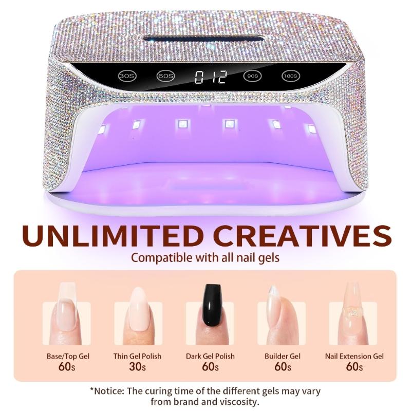 UV LED Nail Lamp UV Light for Gel Nails Professional Diamond Nail Dryer Fast UV Nail Light Curing Lamp for Salon Home