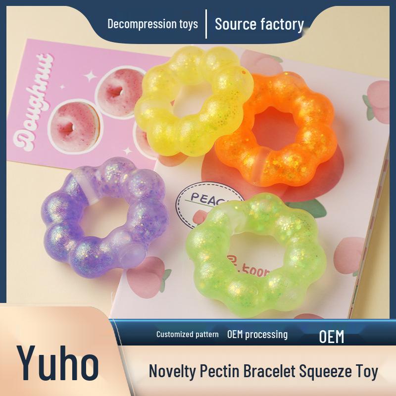 TikTok-Style Pectin Donut Aurora Stress Relief Bracelet for Kids