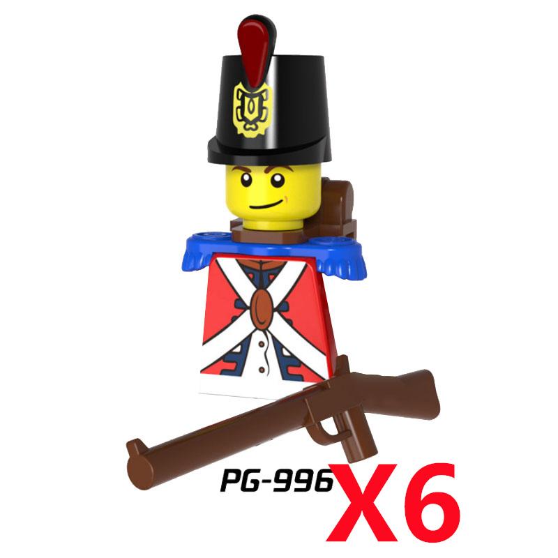 Medieval Soldier Knight Figure MOC Building Block Green Dragon Castle Infantry Orcs Pirate Roman Cavalry Weapons Toys Gifts D122