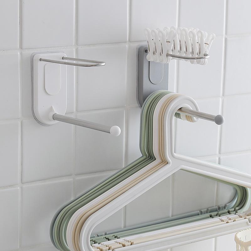 Multifunctional Clothes Storage Rack Large Capacity Seamless Clothes Clip Storage Hook Bathroom Wall Mounted Storage Tool