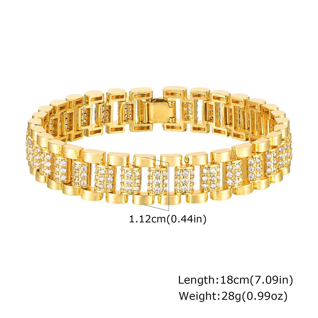 Women's Fashionable Golden Copper Cross Bracelet - PBR-220