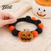 Pom-pom Pet Collar Halloween Cat Collar Adjustable Cute Pumpkin Bat Witch Dog Orange And Black Pom-poms for Cats Dogs Themed Accessories
