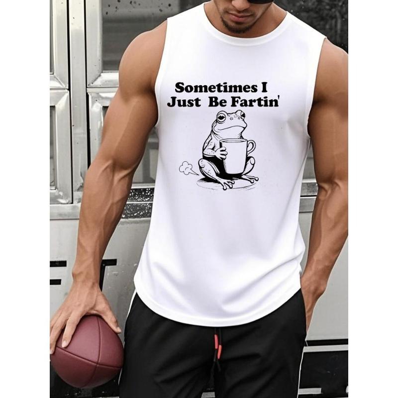 

Men s Casual Printed Tank Top Sleeveless Graphic Tees XXL чёрный