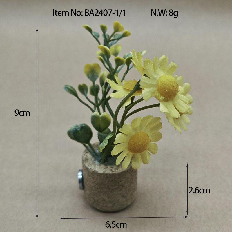 

Artificial Daisy Refrigerator Magnet Powerful Magnets Plants Potted Shaped for Home Decoration Wall Window Decoration