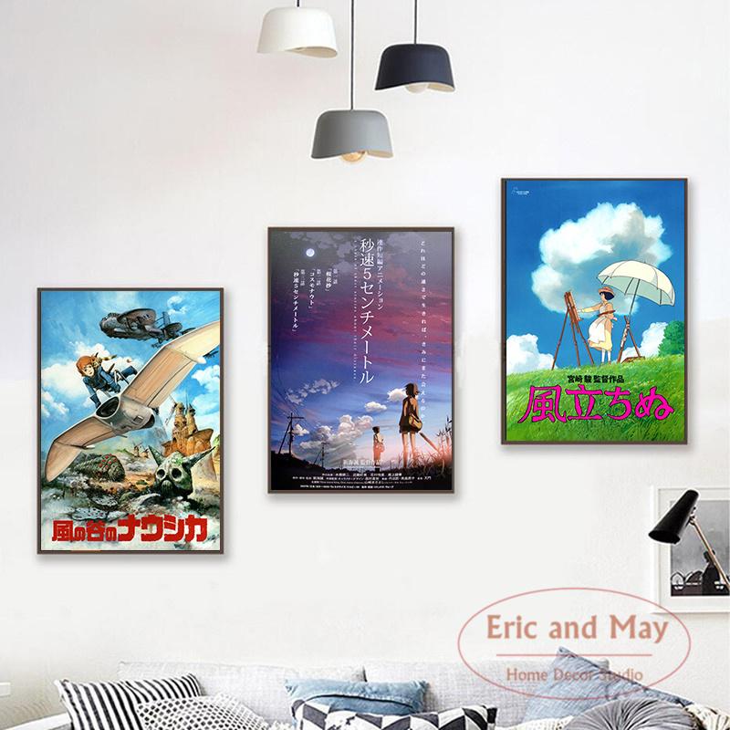 Porco Rosso Up Castle In The Sky Hayao Miyazaki Canvas Painting Pictures On The Wall Vintage Poster Decorative Home Decor