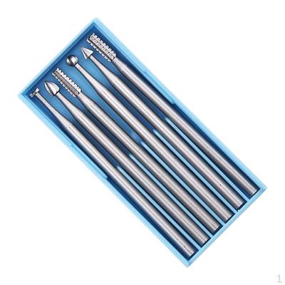 Roterande fräsar Set, 6 st 2,35 mm skaft Volframstål Skärande för DIY Träbearbetning,
