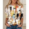 Ladies' 3D Printed T-shirt with Floral Patterns for Spring and Autumn Seasons, Casual and Fashionable Short Sleeved Shirt