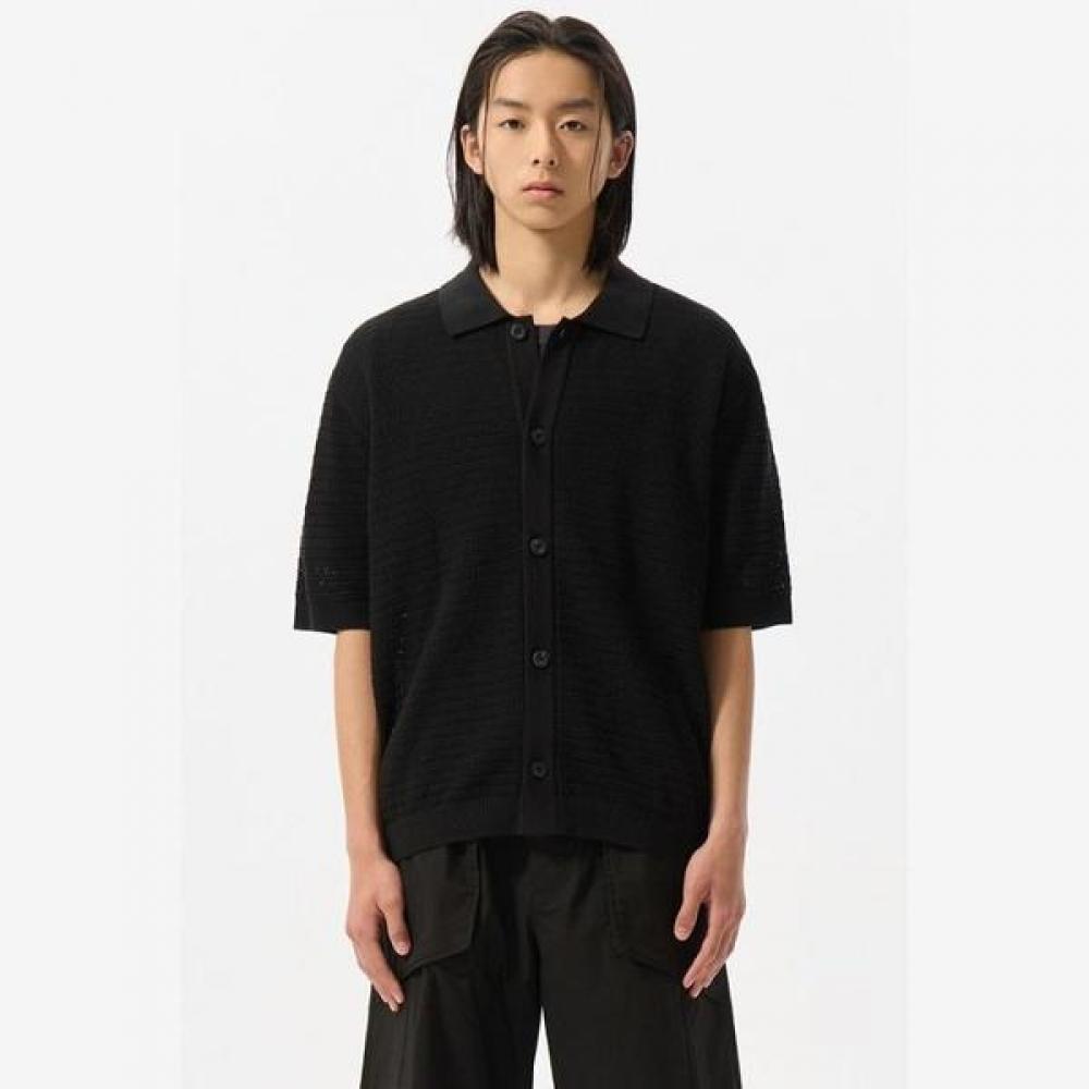 Customellow Black Mesh Half Sleeve Cardigan Black Cwwam25312bkx Black/95