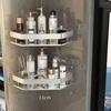 Punch-free Corner Rack Bathroom Shelf Shelves Wall Mounted Shower Storage Aluminum Holder Bathroom Kitchen Organizer Accessorie