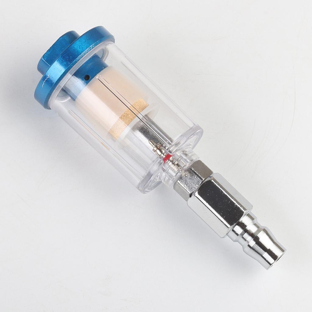 Water Oil Separator Filter Airbrush Filter Moisture Separator for Air Line Compressor Fitting, 1/4 Inch NPT Inlet