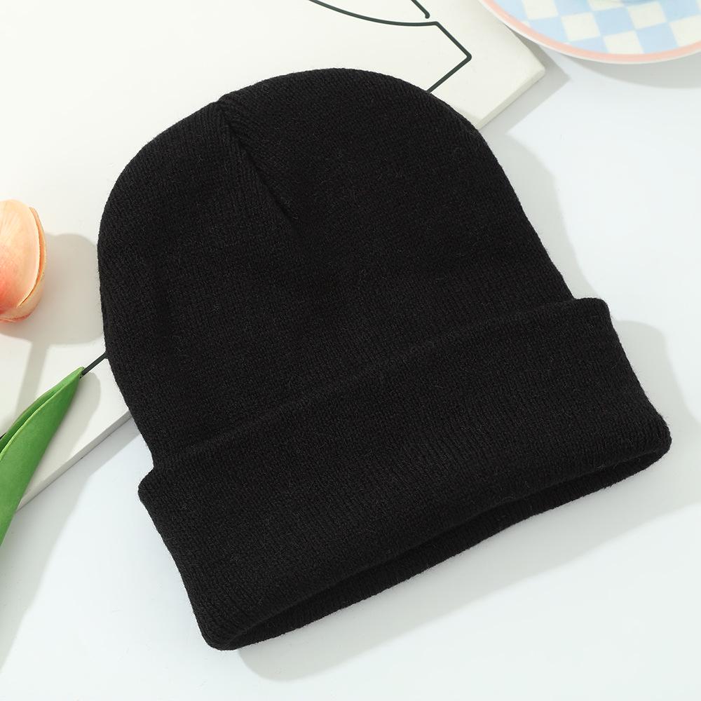 Korean Style Winter Acrylic Knit Hat - Modern Minimalist, Warm, Windproof, Fashionable, Versatile Wool Hat