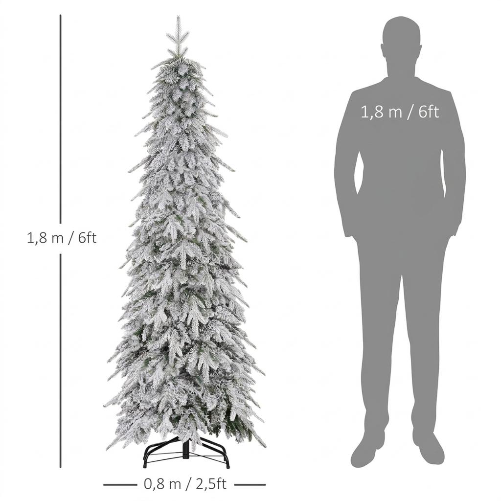 Artificial Christmas tree 180 cm, looks like a real tree with 600 dense branches, artificial snow, car opening