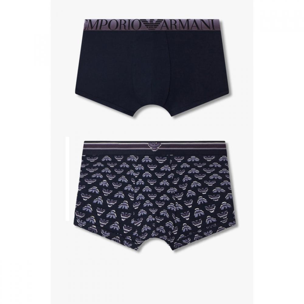 Emporio Armani Мужской набор из 2 шт. хлопковых трусов с градиентной полосой 0815112029 0815112040 M(100)