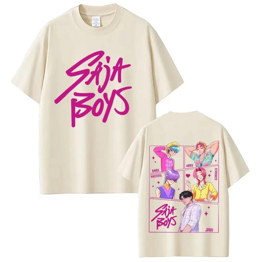 KPop Demon Hunters Movie Saja Boys T-shirts Men Women High Quality Cotton T Shirt Fashion Hip Hop Harajuku Short Sleeve T-shirts