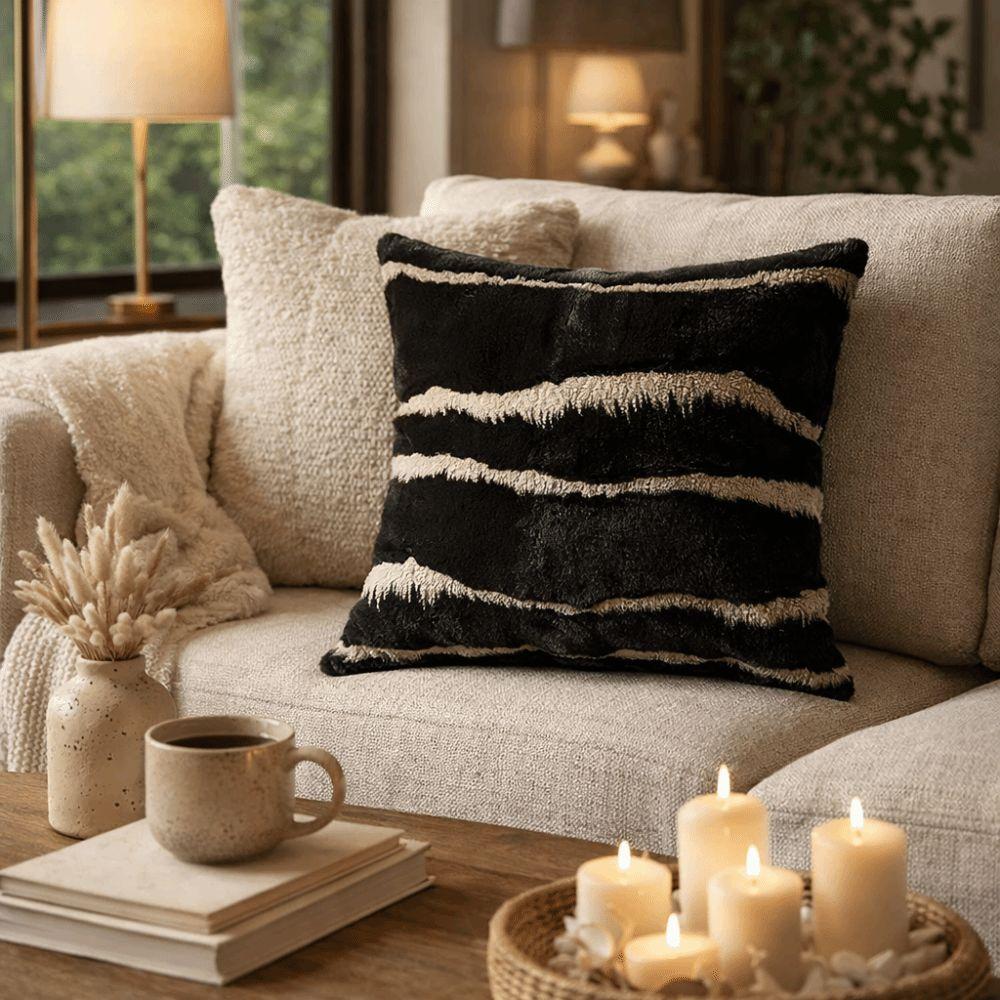 French Retro Throw Pillow Cover Luxury Stamping Soft Plush Lumbar Pillow Cover Wear-resistant Thickened Pillow Case Home Decor