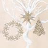 Glitter Christmas Hanging Ornament Champagne Wreath Decoration Xmas Tree Snowflake Pendant  Navidad