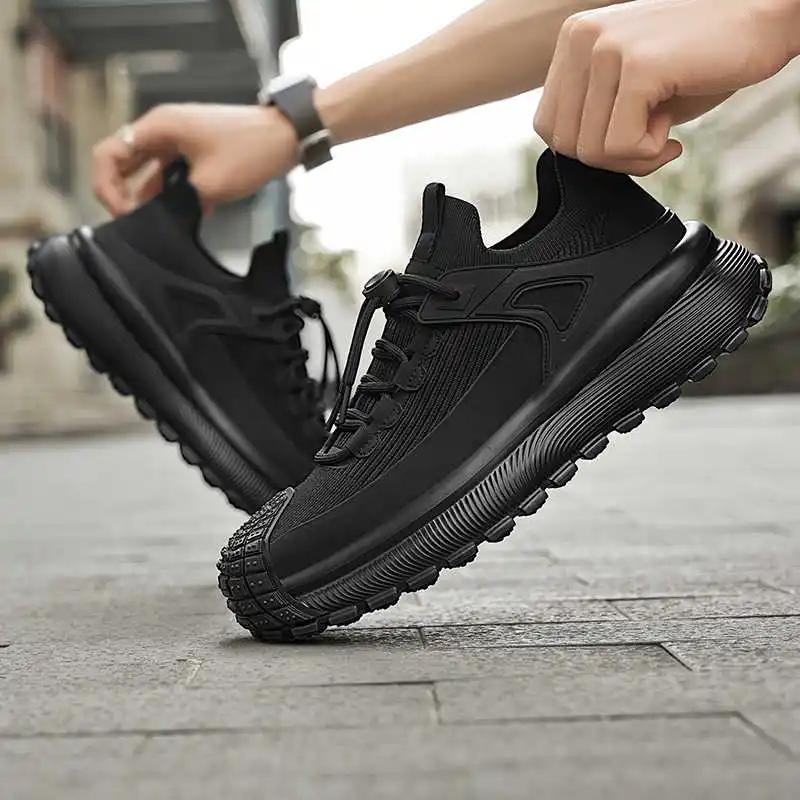 Fashion Round Toe Platformed Men's Sneakers Luxury Shoes Men's Casual Boots Luxury Designer Sneakers Sport Popular