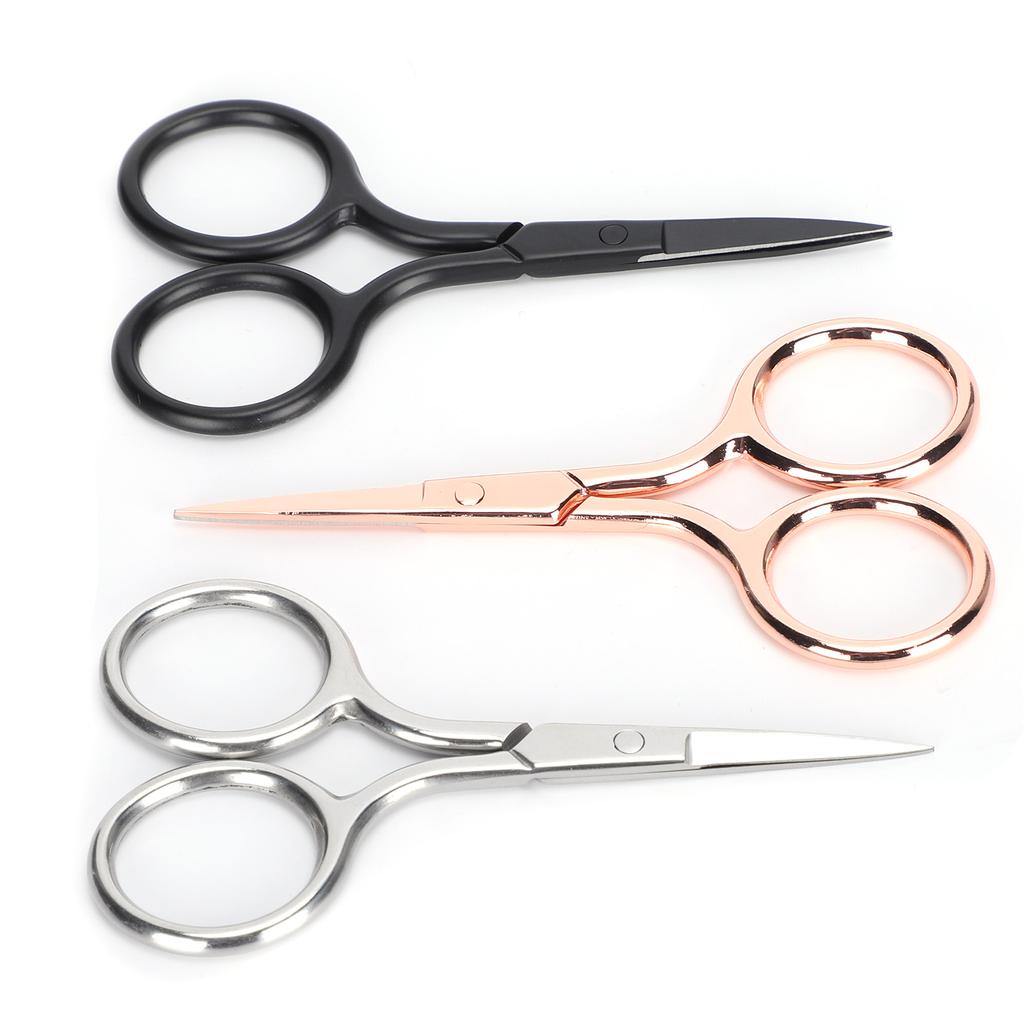 3Pcs Vintage Scissors Small Portable for Eyebrow Nose Hair Trimming Cutting Tools