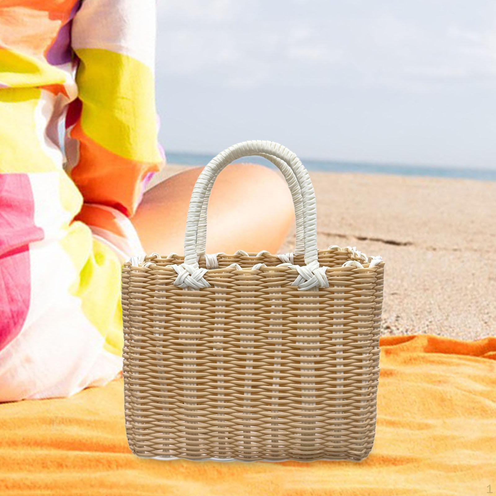 

Плетеная корзина ручной работы с ручкой, деревенское украшение, многофункциональные плетеные корзины для покупок для хлеба C