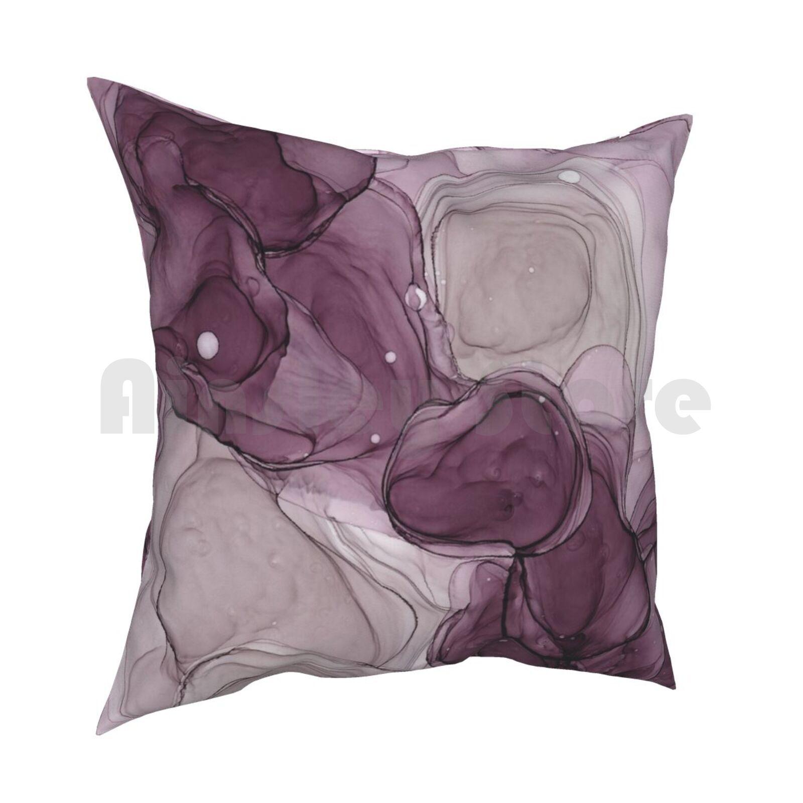Aubergine Ink Pillow Case Printed Home Soft Throw Pillow Ink Ink Ethereal Wispy Abstract Abstract Art Fine Art Modern 30x30cm 12x12in