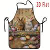 1pc Bunny Egg Print Apron with Bunny & Egg Patterns - Durable Washable Reusable BBQ Apron Suitable for Kitchen, Easter Bunny Bib For,, Party,, Spring 