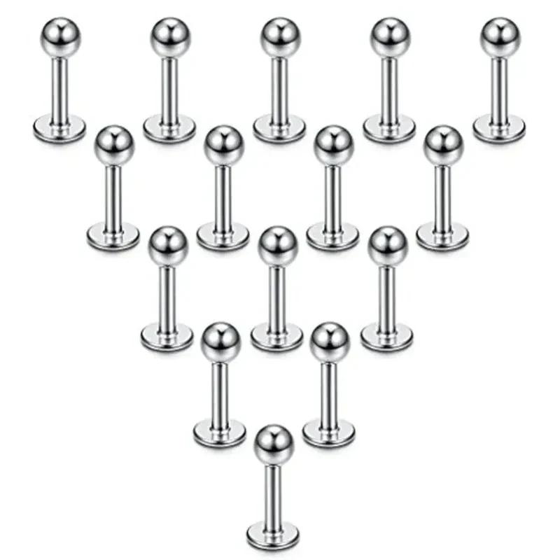 36Pcs Spike Nose Stud Surgical Steel Labret Jewelry Snake Bites Lip Piercing Monroe Lip Rings Studs for Women Men Helix Earring