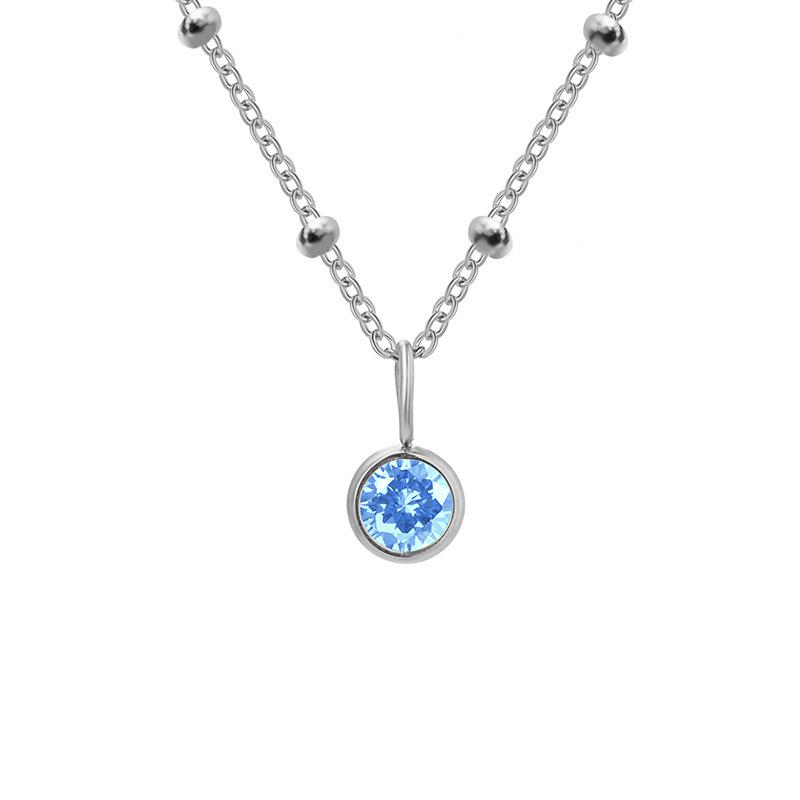 December Birthstone Rhinestone Pendant Necklace - European Women's Fashion