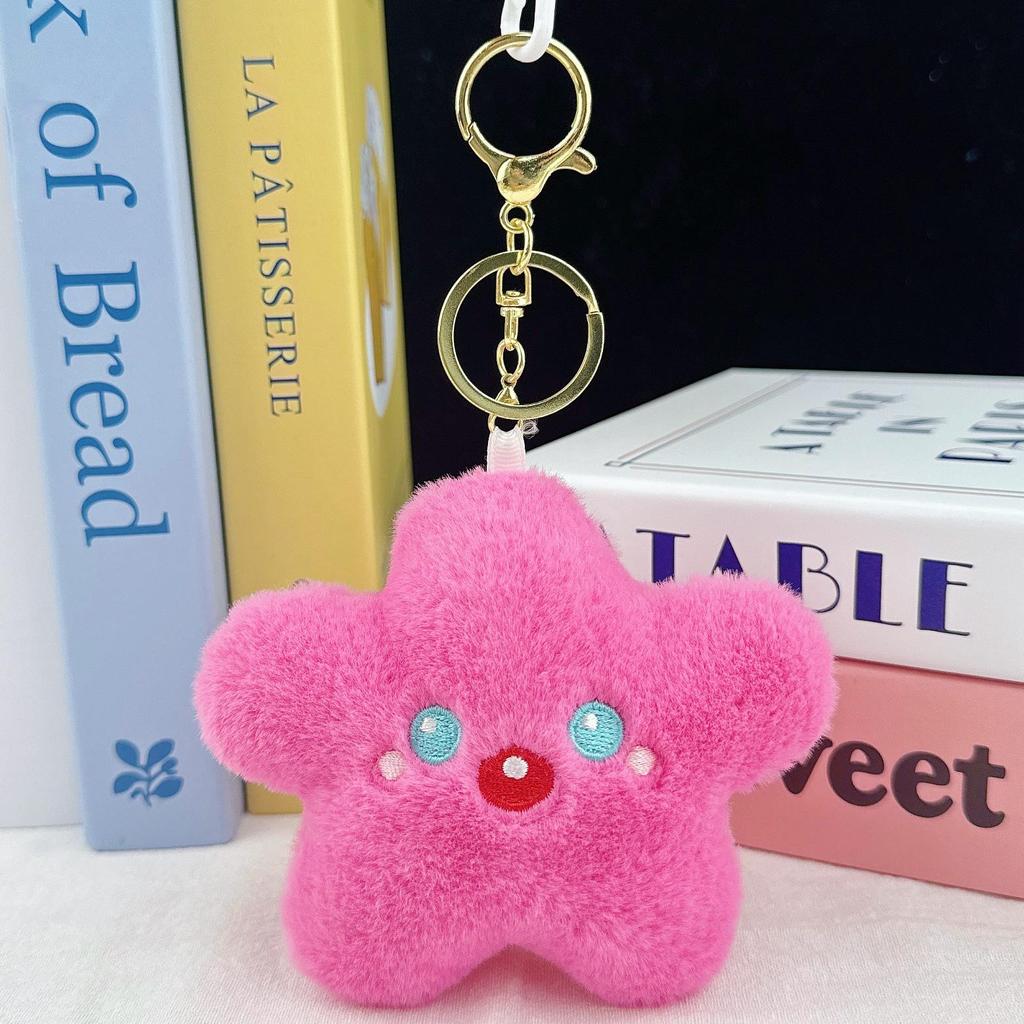 Creative Star Plush Doll Keychain: Girlish Heart Backpack Charm Ornament