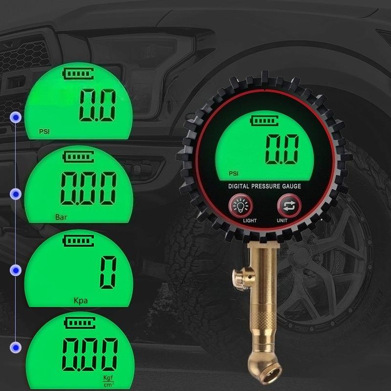 Tire Pressure Gauge 3-255PSI Backlight LCD Display Digital Air Pressure Gauge For Car Trucks BikesTire Pressure Monitoring Systems 1