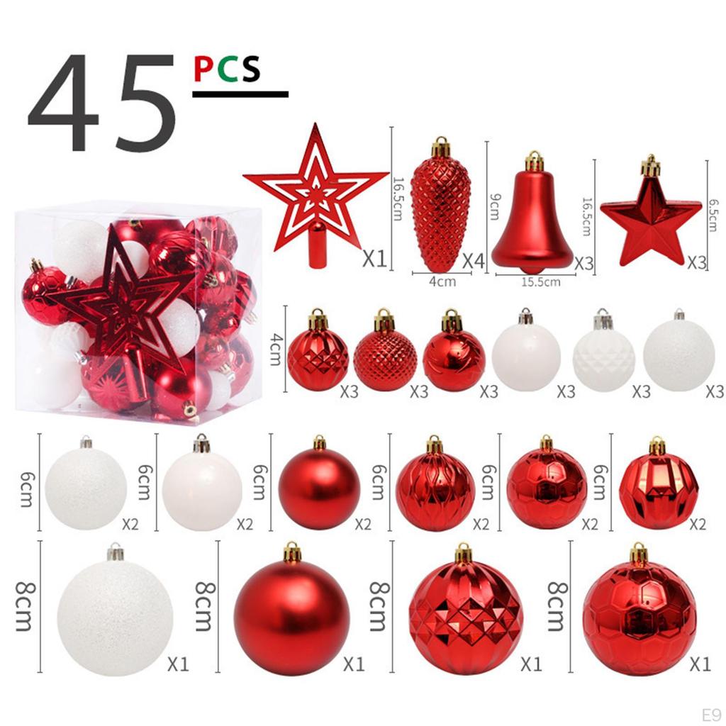 Christmas Balls Ornaments Hanging Decorative Bauble Shatterproof Tree for Wedding