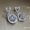 Cao Shi Exquisite Zircon Heart Dangle Earrings for Women