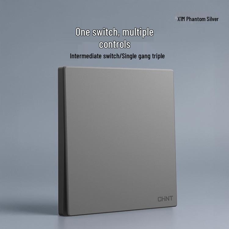 Chint 16A One-Gang 5-Hole Air Conditioner Wall Socket, Cream, Type 86, Phantom Silver Grey