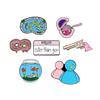 Trendy Cartoon Fish & Pink Donut Bubble Gum Brooch