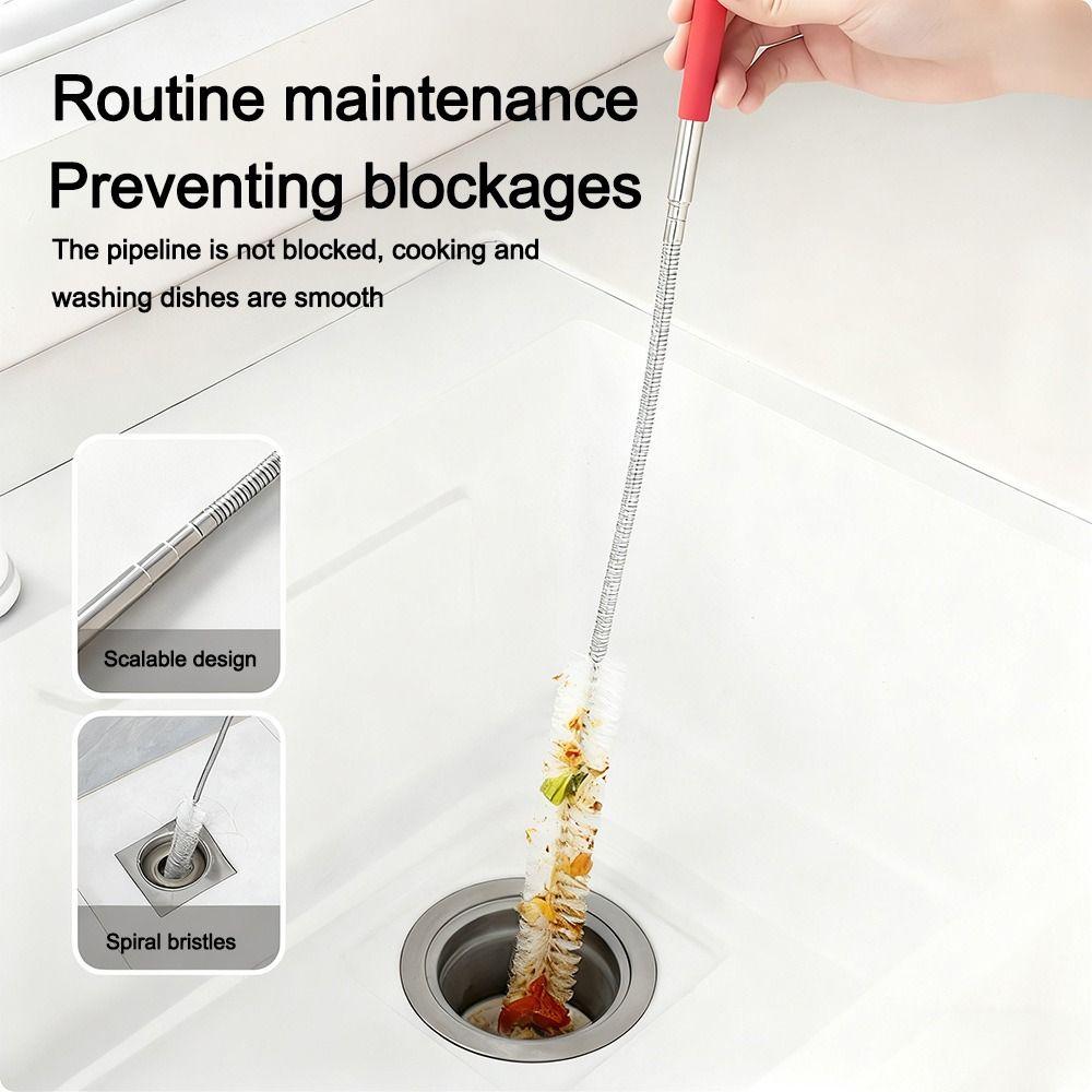 Multi-purpose Drain Cleaner Extendable Effectively Capture Hair Drain Unclogger Brushes Sewer Cleaning Brushes