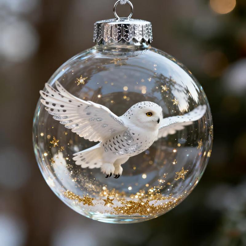 Ornament Nature's Birds Clear Christmas , Hummingbird Christmas Tree Ornaments for Xmas Decor, Clear Balls for Home Decor