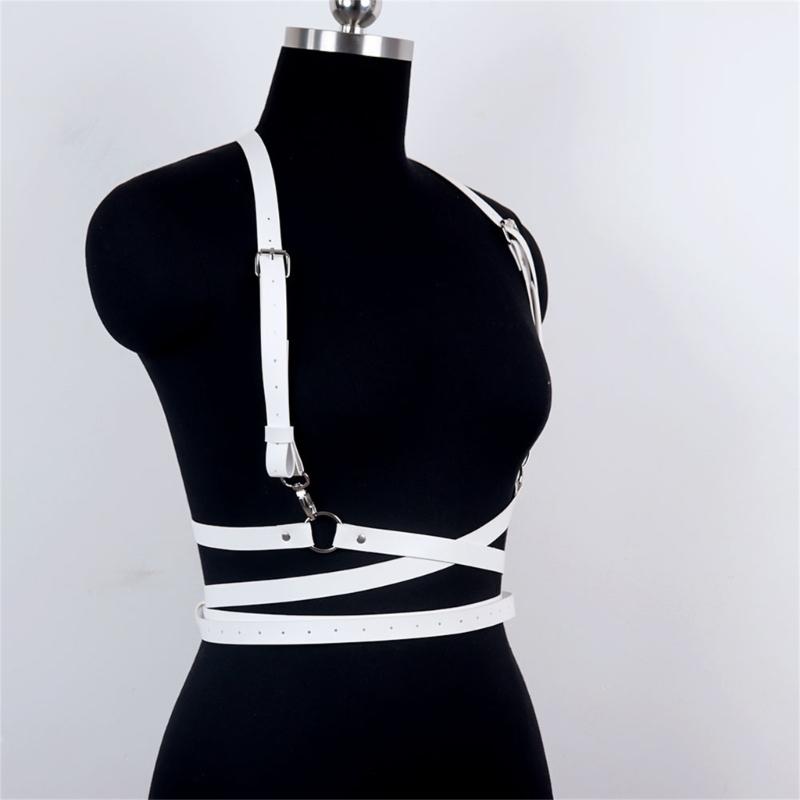 Adjustable Punk Style Synthetic Leather Waist Cincher Women's Harness Belt For Body Shaping And Fashionable Outfits