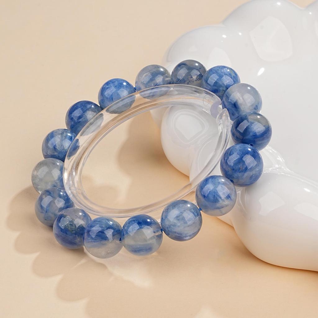 Mei Zhuo Double-Color Blue Mica Crystal Round Bead Bracelet