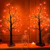 1pc Orange/Purple Glowing Halloween Birch Tree Light with 24L Black Branch Table Lamp Battery&USB For Indoor Holiday Decoration