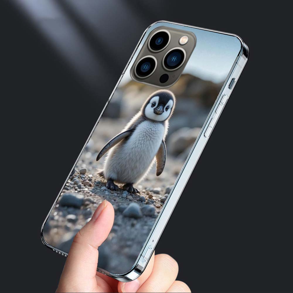 Penguin Baby Healing Phone Case For Iphone 16E 15 Pro 14 Plus 17E 16 17 Pro Max Air 11 12 13 Mini Shockproof Capa Cute Cover