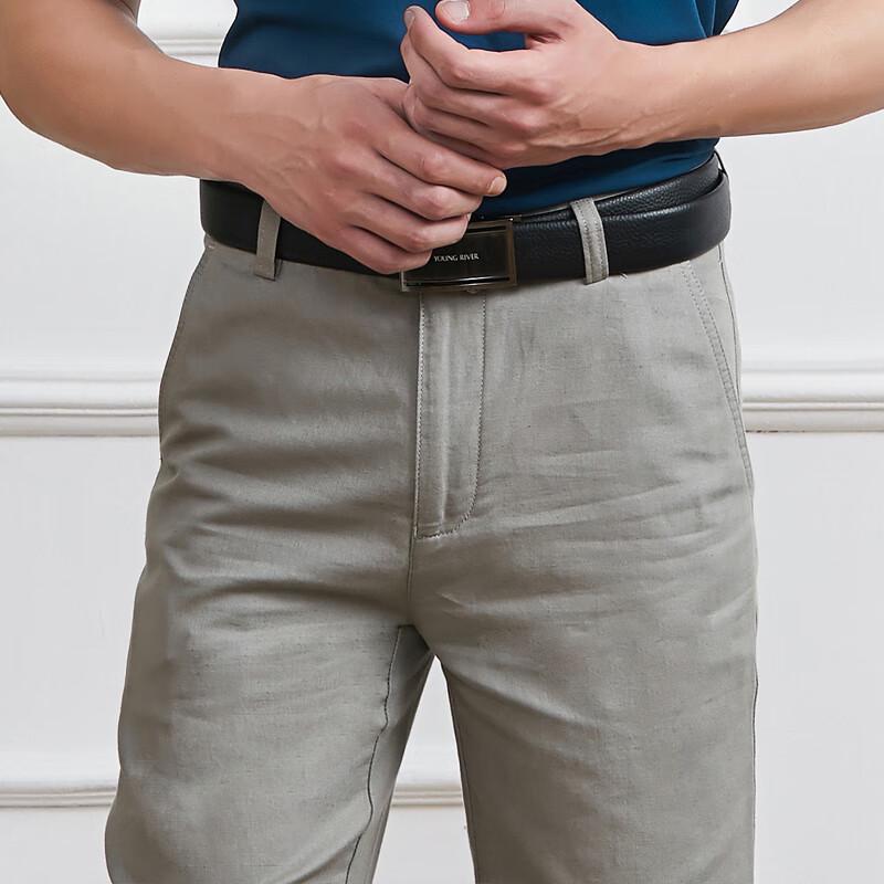 Young River Men's Casual Linen Blend Shorts