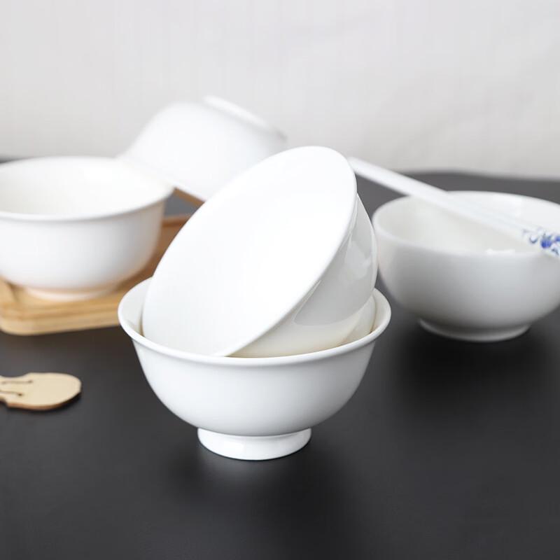 Pure White Ceramic Straight-Mouth Rice Bowl
