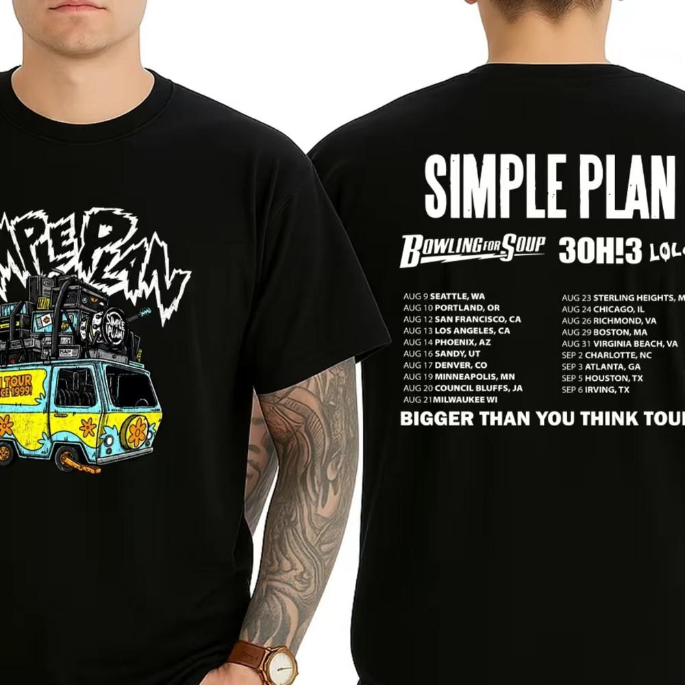 

Simple Plan Sc00by D00 Даты тура 2025 Двусторонняя футболка 4XL