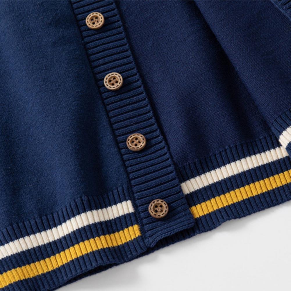 Kids Academy Style Knitted Coat Button Cardigan Sweater