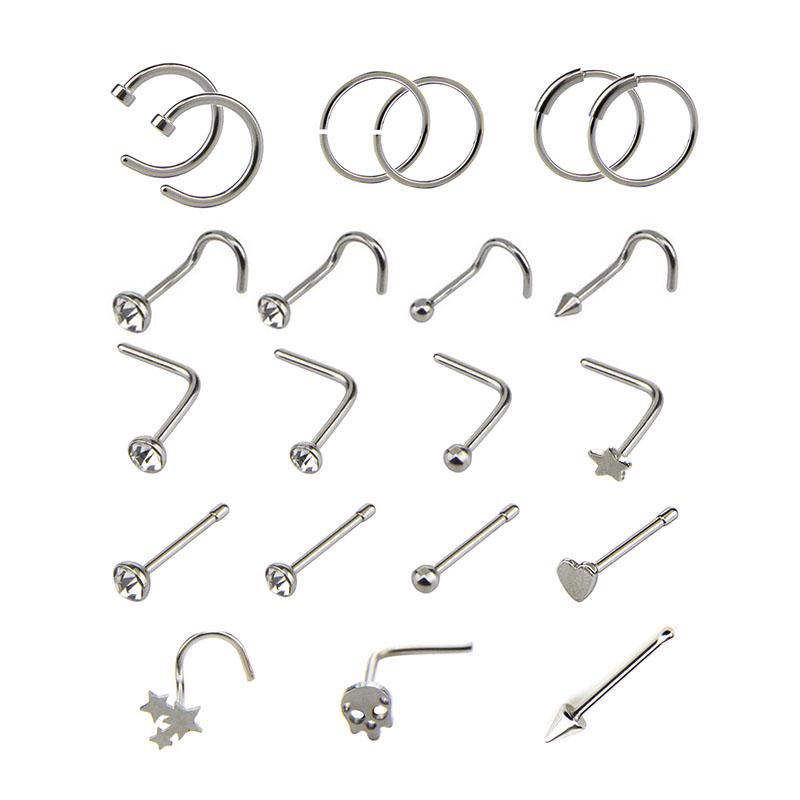 Set Orecchini In Acciaio Inox – Cerchi E Pendenti A Catena – Gioielli Punk Unisex – Regalo In Confezione