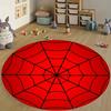 Red Spider Web Area Rug - Goth Halloween Decorative Floor Mat for Living Room, Kitchen, Non-Slip Mat
